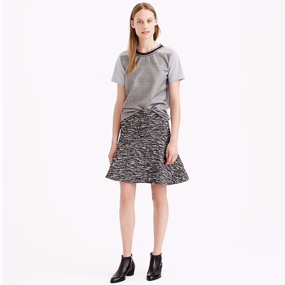 { J. Crew } Tweed Swing Plaza Skirt